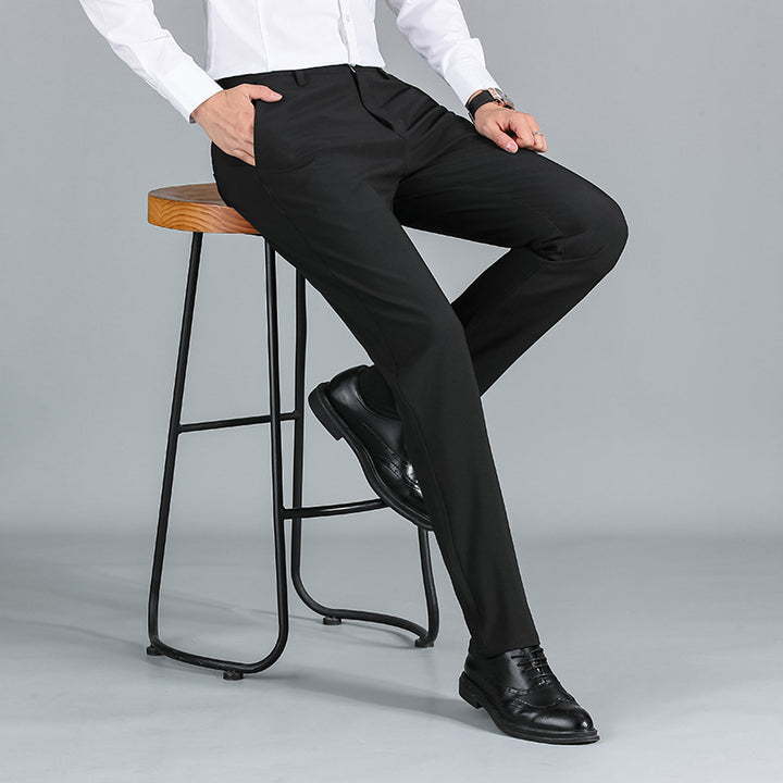 Elegant dress pants for men with a shiny finish and comfortable fit Lune London