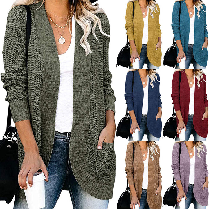 Ladies Casual Knit Vest with Open Front and Practical Pockets Lune London