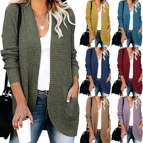 Ladies Casual Knit Vest with Open Front and Practical Pockets Lune London