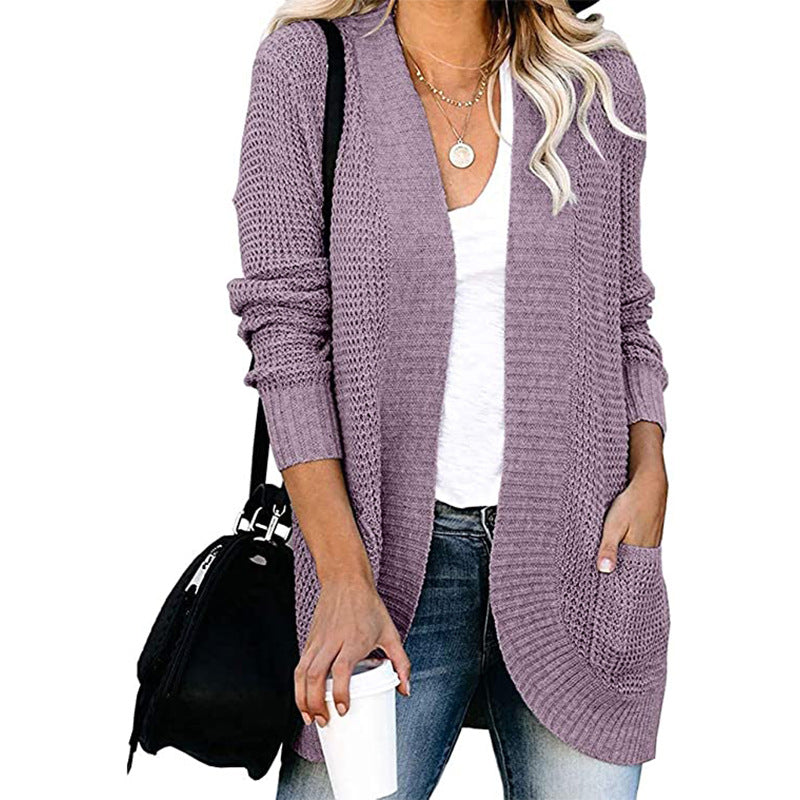 Ladies Casual Knit Vest with Open Front and Practical Pockets Lune London