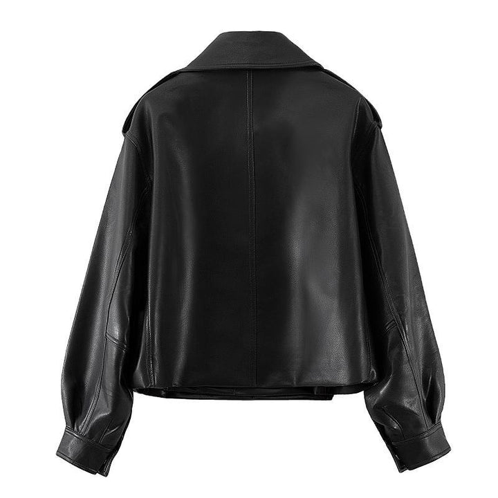 Biker jacket for women with oversized lapels and practical pockets Lune London