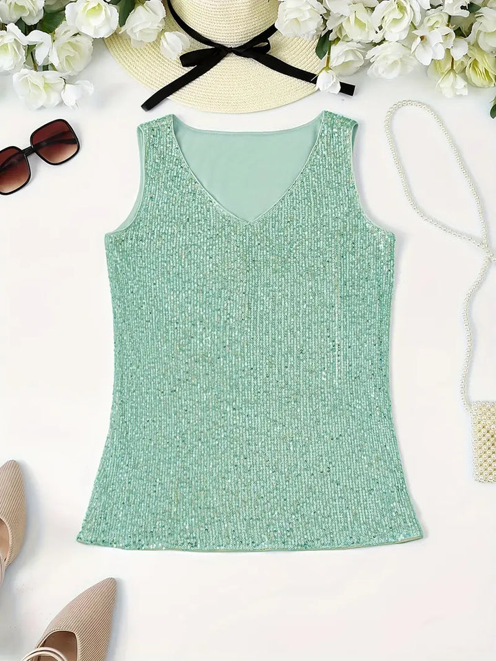 Lune London | Sleeveless Top with Sequins