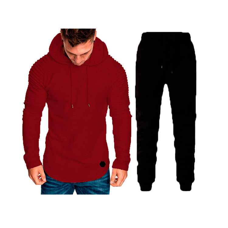 Men's Hoodie and Jogging Pants Set with Textured Design Chic and Stylish