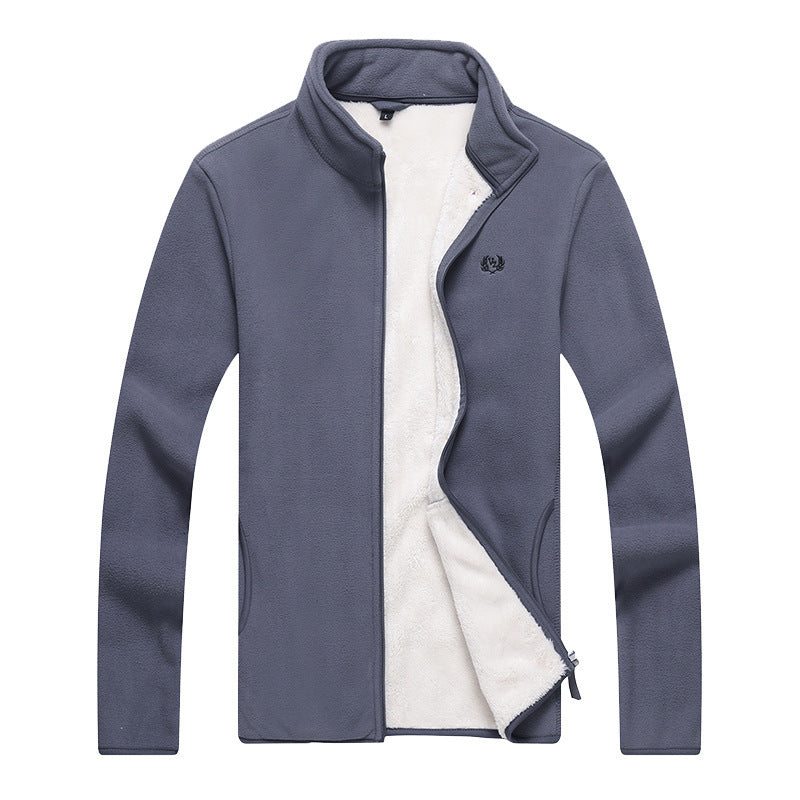 Fleece jacket for men with high collar and practical pockets Lune London
