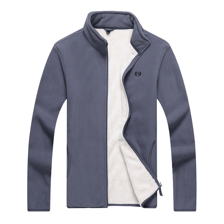Fleece jacket for men with high collar and practical pockets Lune London