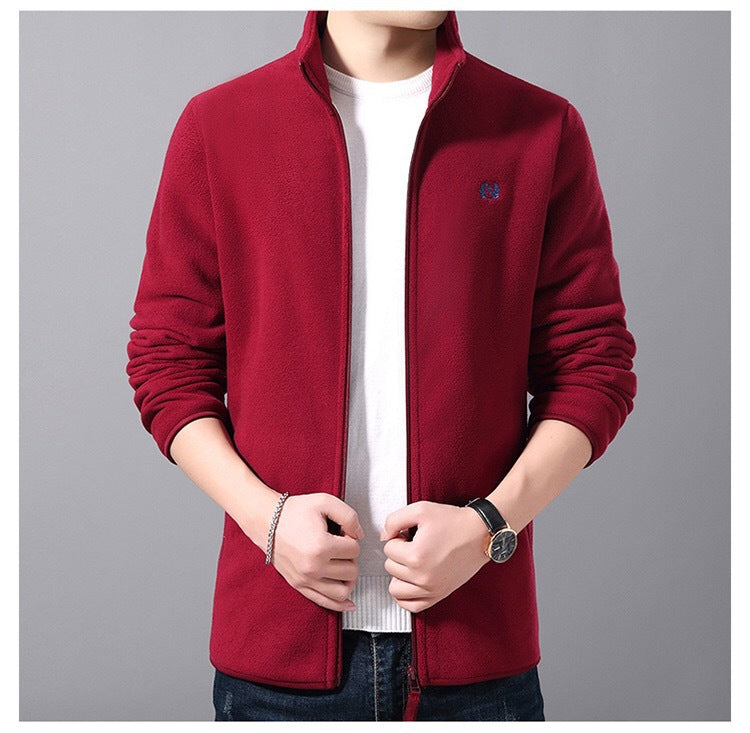 Fleece jacket for men with high collar and practical pockets Lune London