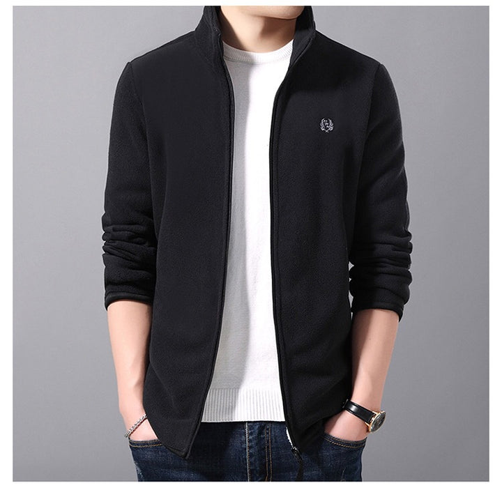 Fleece jacket for men with high collar and practical pockets Lune London