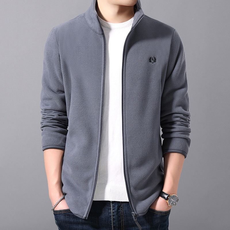 Fleece jacket for men with high collar and practical pockets Lune London