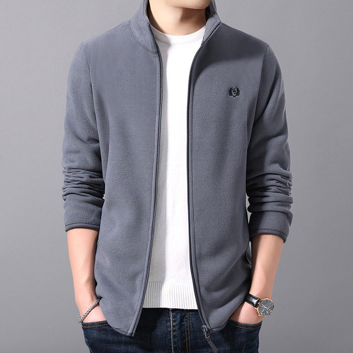 Fleece jacket for men with high collar and practical pockets Lune London