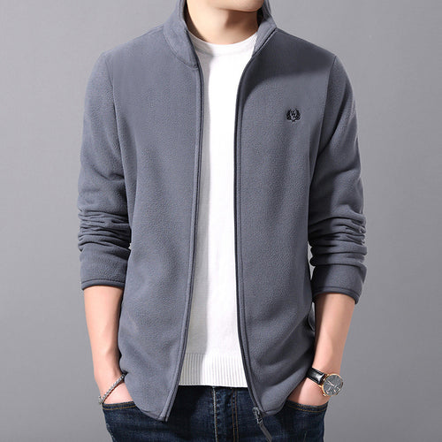 Fleece jacket for men with high collar and practical pockets Lune London
