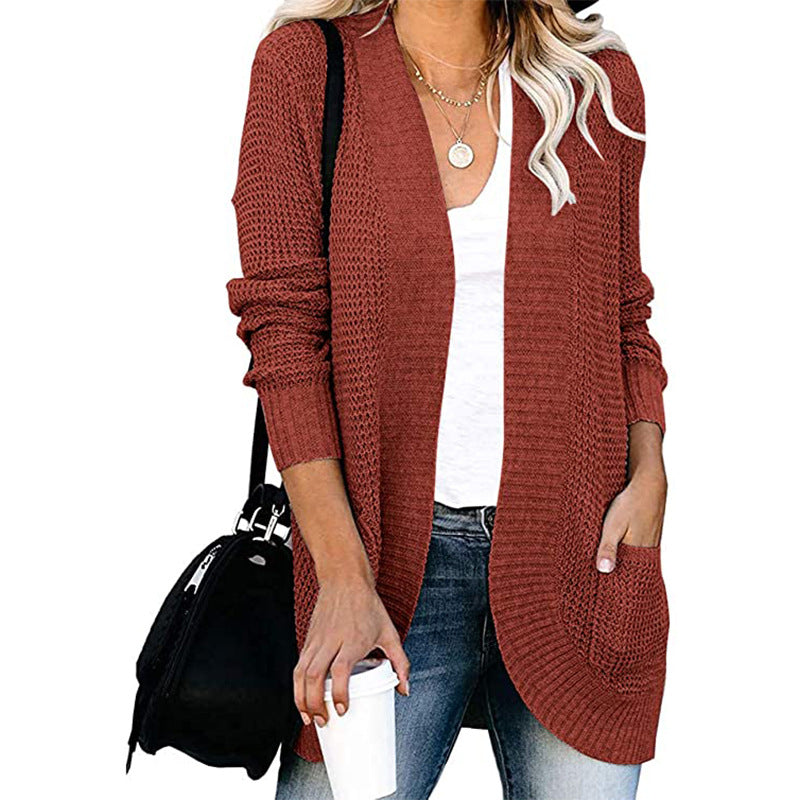 Ladies Casual Knit Vest with Open Front and Practical Pockets Lune London