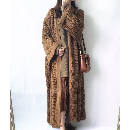 Casual knitted coat for women with open front and voluminous sleeves Lune London