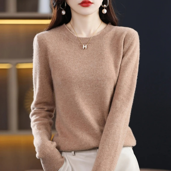 Lune London | Women's Cashmere Sweater Classic Round Neck Soft Stylish
