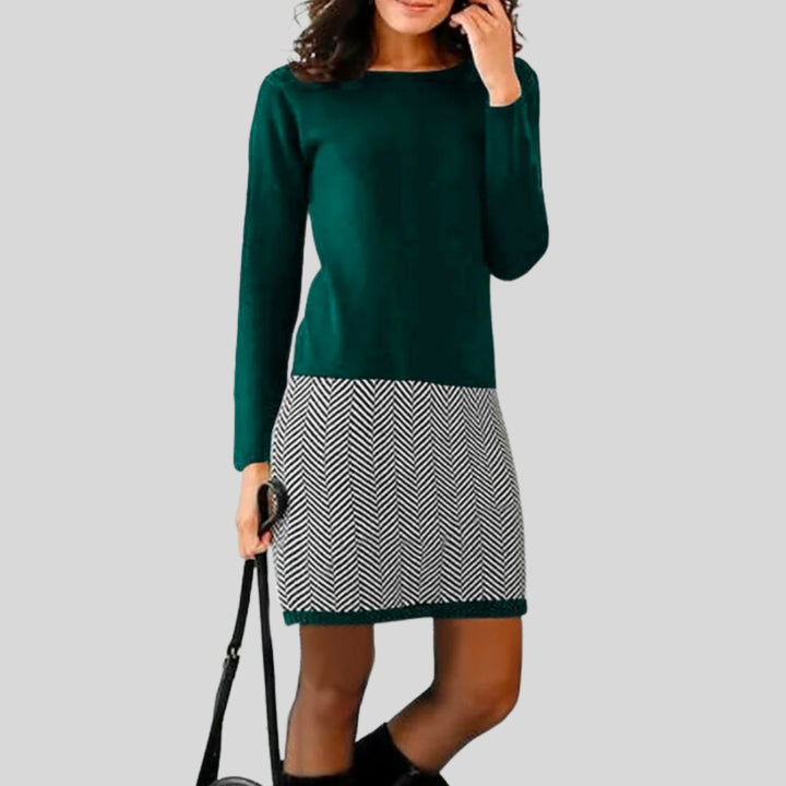 Lune London | Chic dress with houndstooth hem
