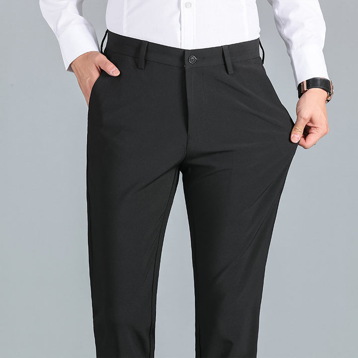Elegant dress pants for men with a shiny finish and comfortable fit Lune London