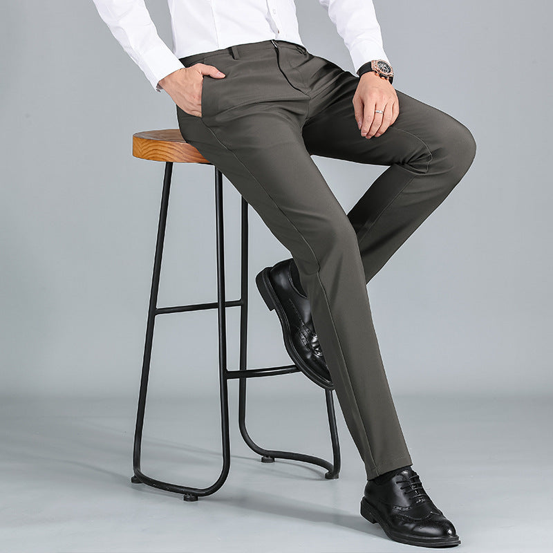 Elegant dress pants for men with a shiny finish and comfortable fit Lune London