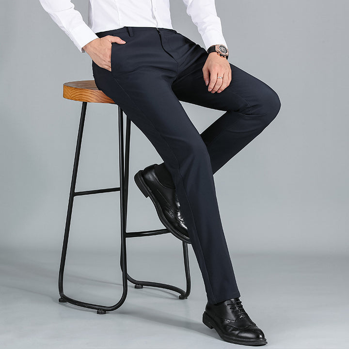 Elegant dress pants for men with a shiny finish and comfortable fit Lune London