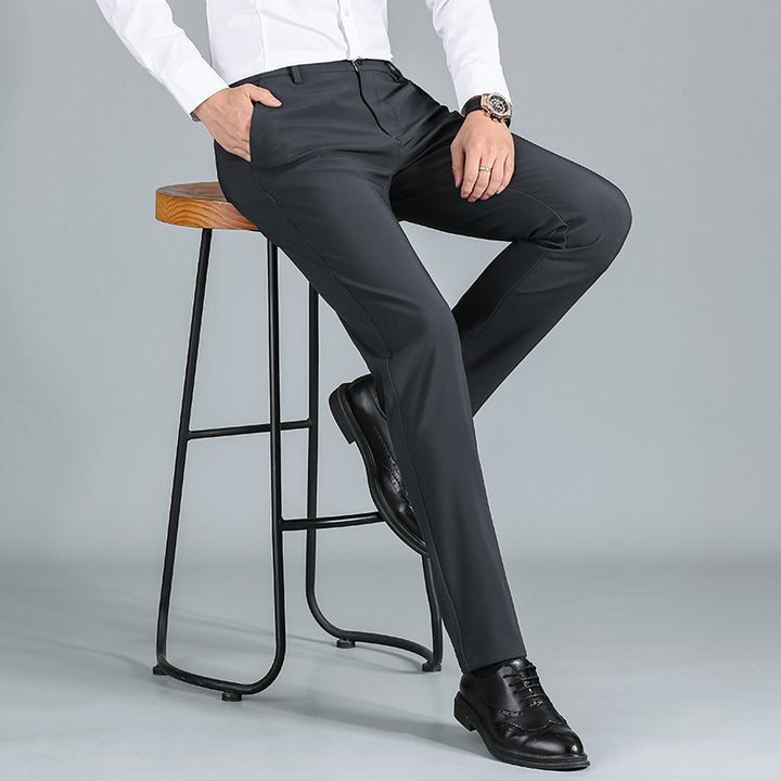 Elegant dress pants for men with a shiny finish and comfortable fit Lune London