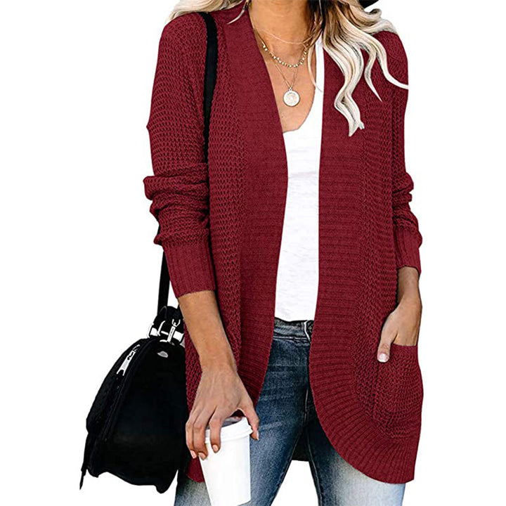 Ladies Casual Knit Vest with Open Front and Practical Pockets Lune London