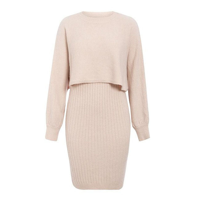 Robe en tricot pour femmes avec un design de pull surdimensionné décontracté Chic & Stil