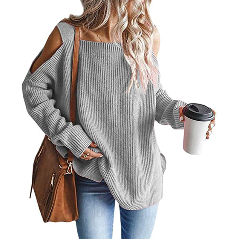 Chunky knit off-shoulder sweater for women Lune London