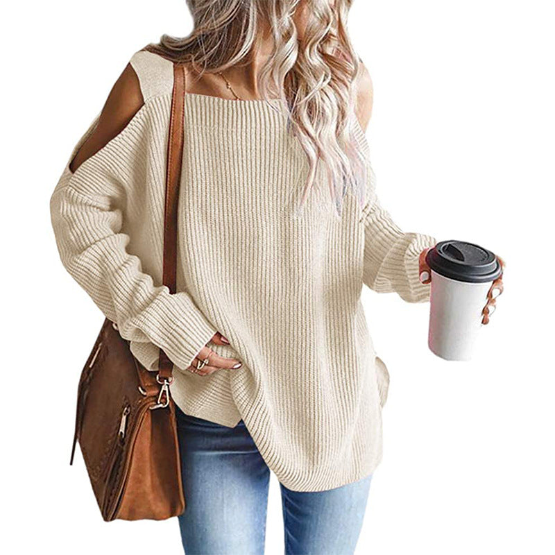 Women Thick Knit Off-Shoulder Lune London