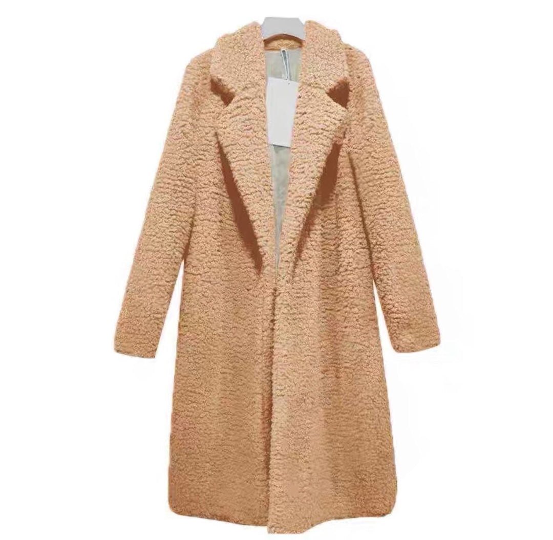 Ladies Long Plush Coat Lune London