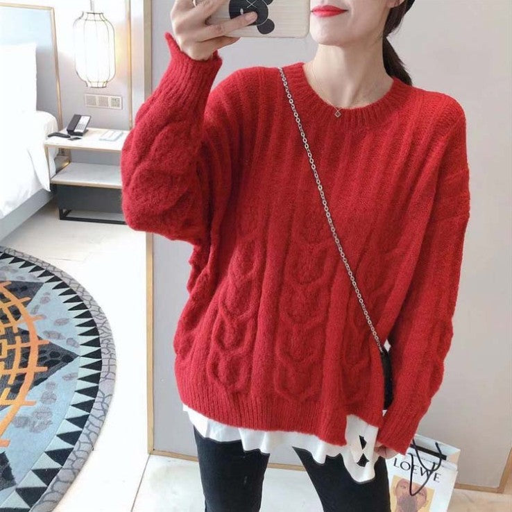 Thick knit pullover for women with cable pattern and relaxed fit Lune London