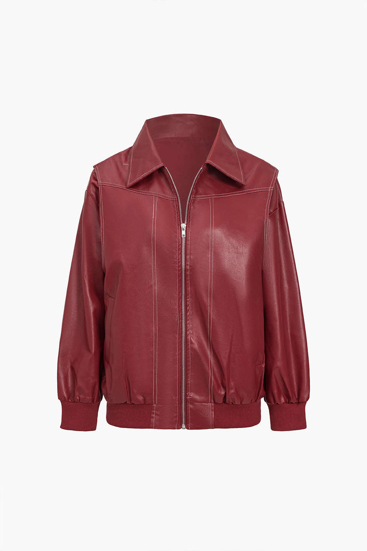 Lune London | Solid Colors Collar Zipper Jacket
