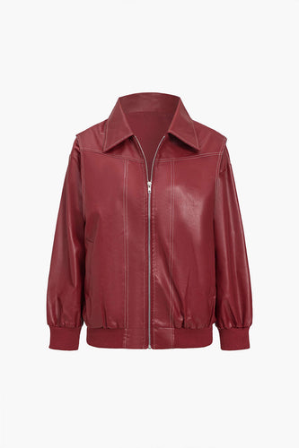 Lune London | Solid Colors Collar Zipper Jacket