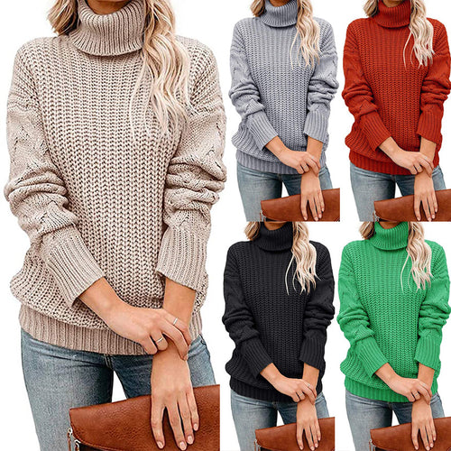 Ladies Turtleneck Thick Knit Sweater Lune London