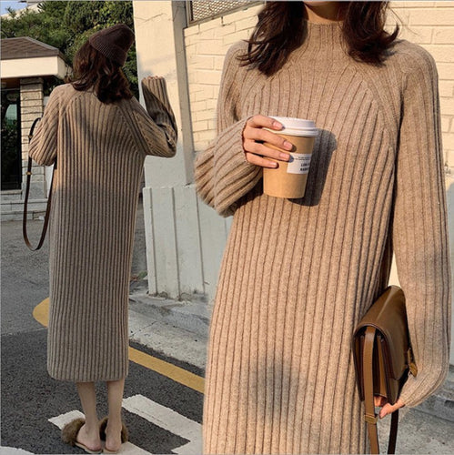 Knit dress for women with an attractive ribbed design and elegant cut details Lune London