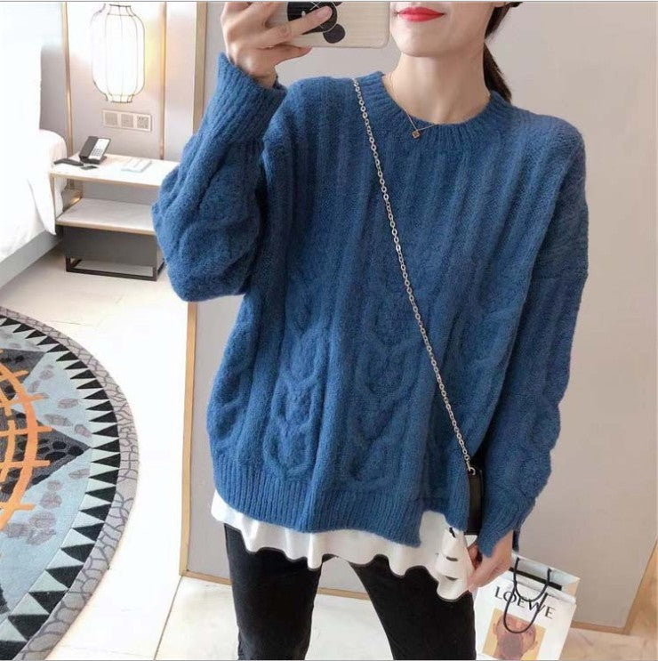 Thick knit pullover for women with cable pattern and relaxed fit Lune London