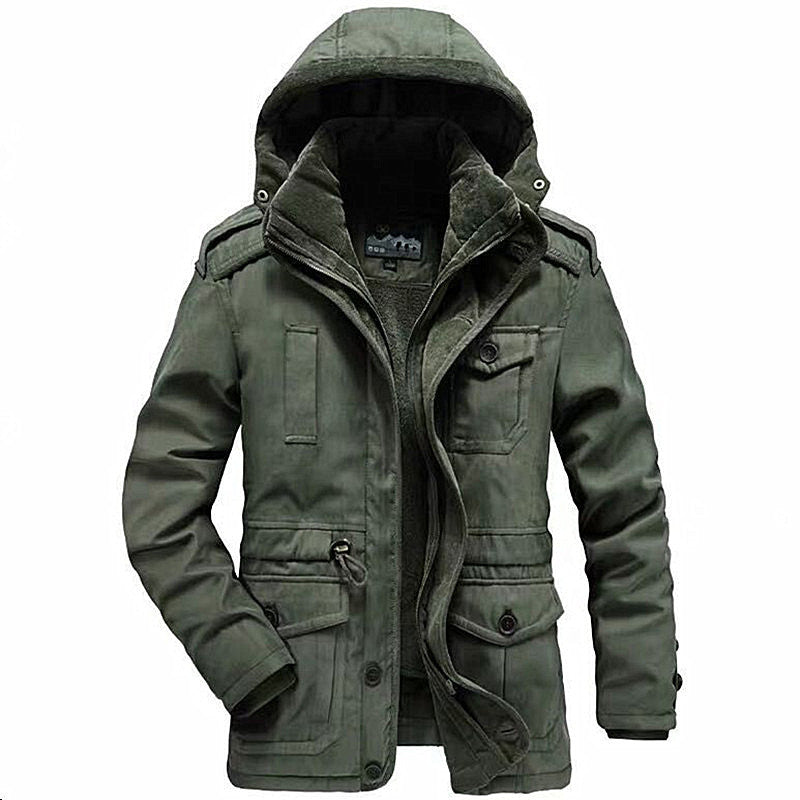 Veste de plein air multifonctionnelle pour hommes avec intérieur rembourré et design de capuche ajustable Chic und Stil