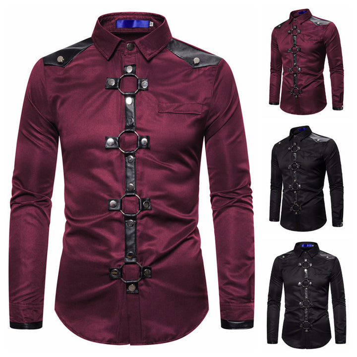 Designer shirt for men with stylish plastic trim and contrasting details Lune London