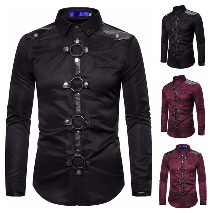 Designer shirt for men with stylish plastic trim and contrasting details Lune London