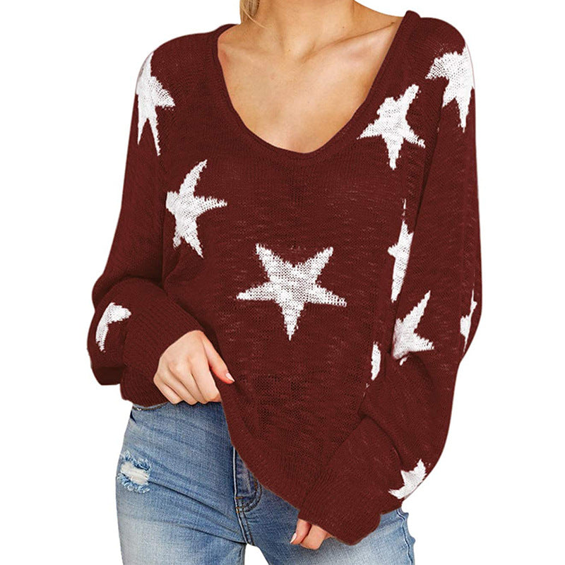 Chunky knit sweater for women with star pattern Lune London