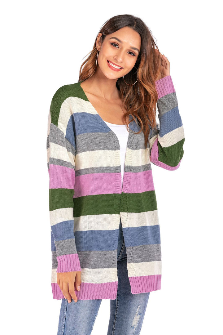 Ladies casual striped cardigan Lune London
