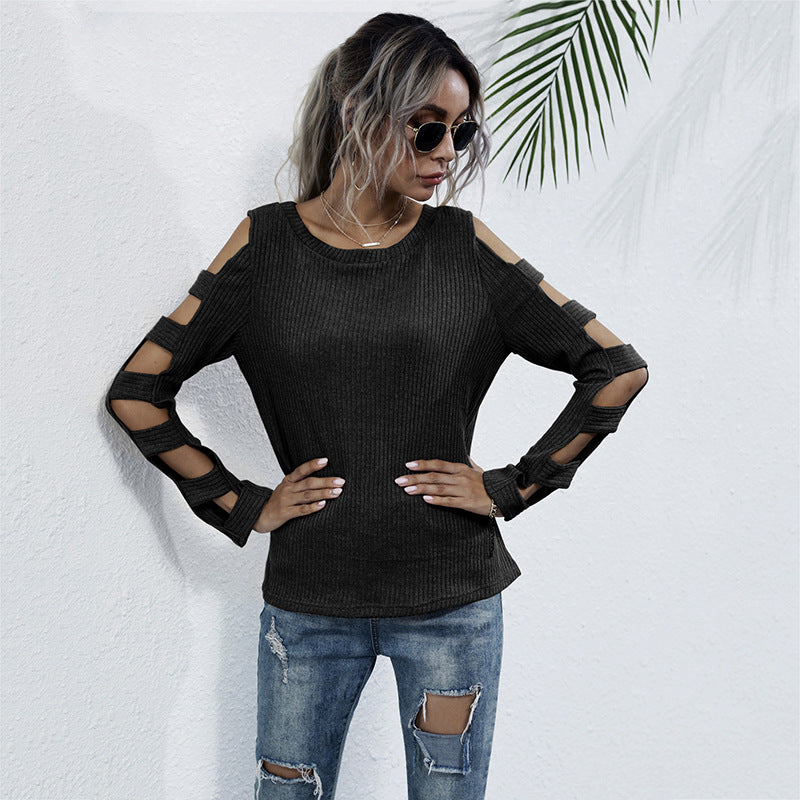 Women Ribbed Sleeveless Décolleté Top Lune London