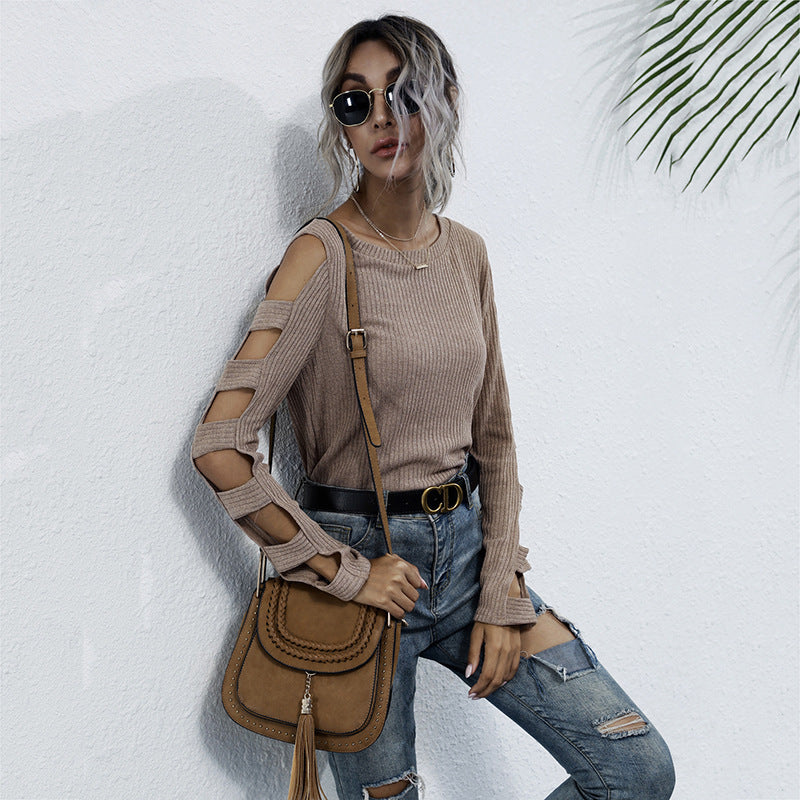 Women Ribbed Sleeveless Décolleté Top Lune London