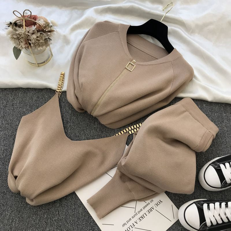 Women high quality leisure suit with zipper Lune London
