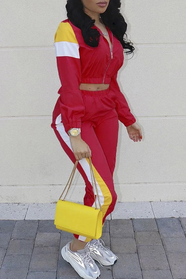 Women Elegant sports set with a trendy crop-top and slim joggers Lune London