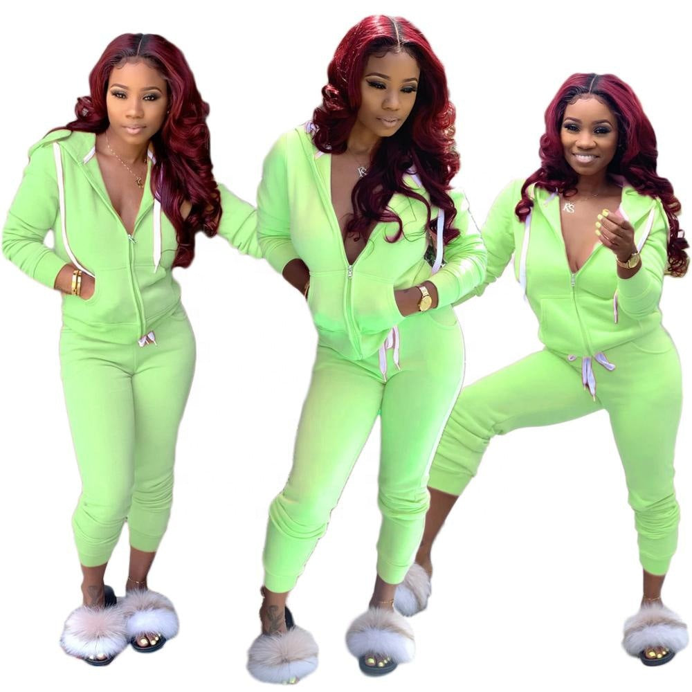 Women Sporty Jumpsuit with Hood and Side Pockets Lune London