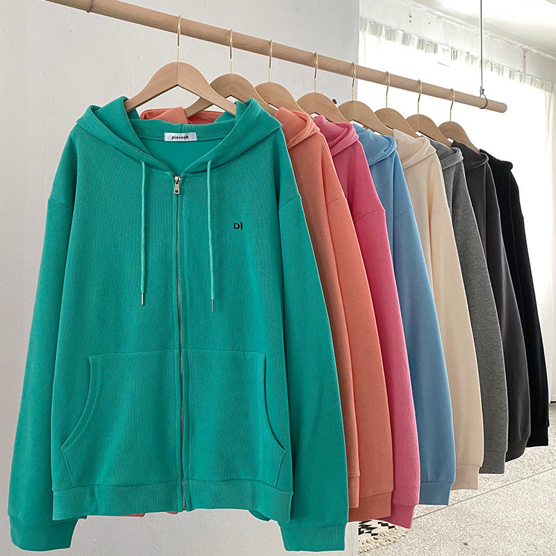 Women casual hoodie with full zip and practical side pockets Lune London