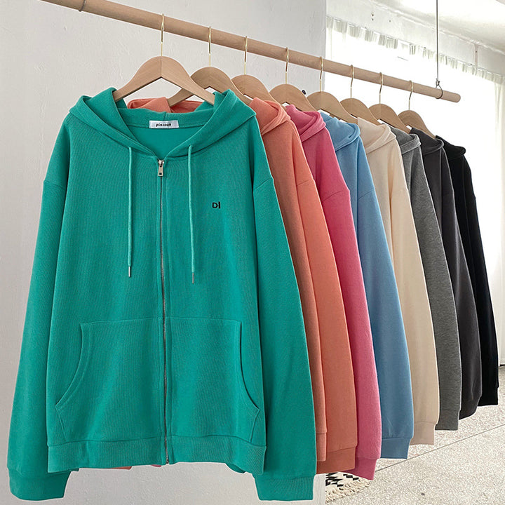Women casual hoodie with full zip and practical side pockets Lune London