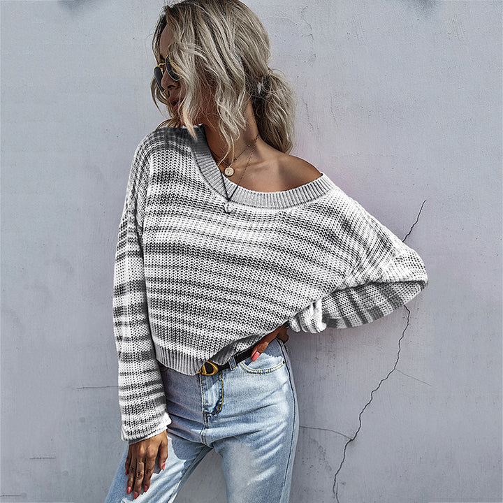 Casual loose fit sweater for women with striped pattern Lune London