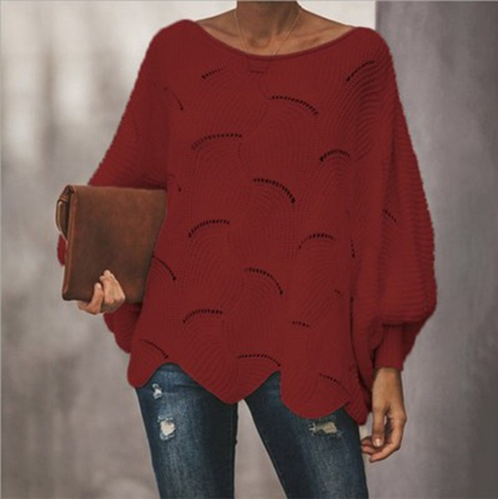 Casual knitted sweater for women with a unique wavy pattern Lune London