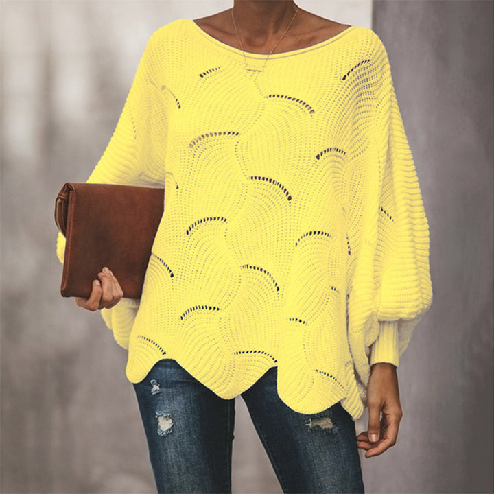 Casual knitted sweater for women with a unique wavy pattern Lune London