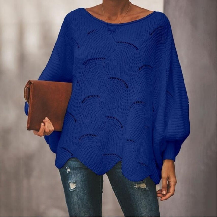 Casual knitted sweater for women with a unique wavy pattern Lune London