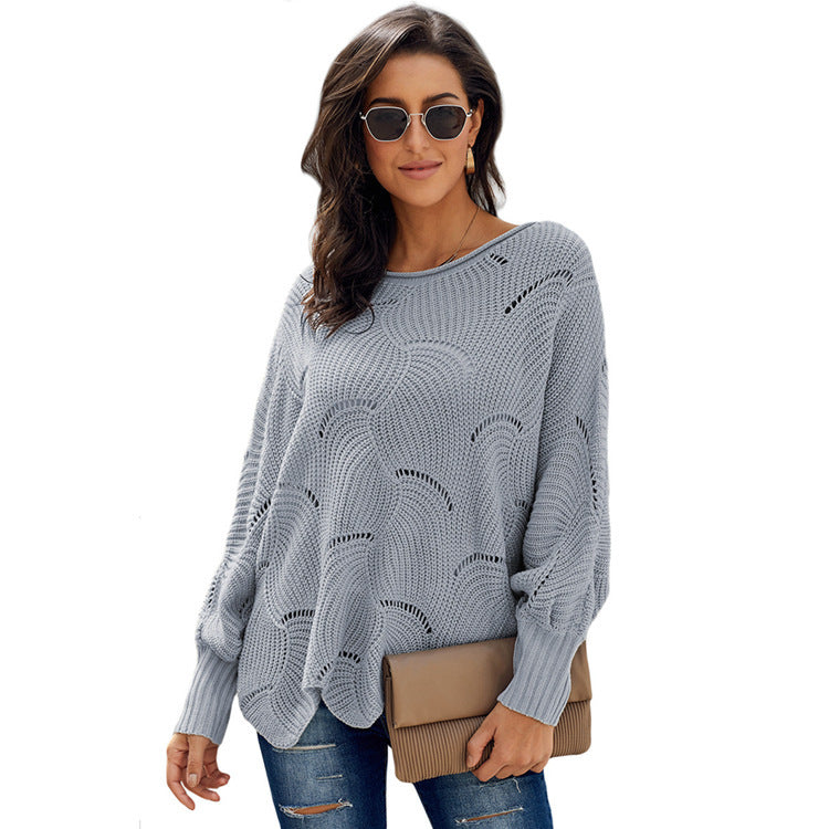 Airy knit sweater for women with wave design Lune London